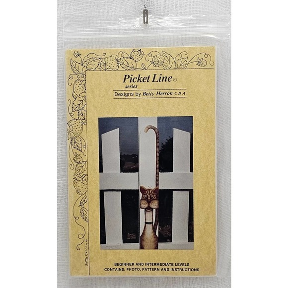 Tabby Tom VTG Picket Line Painting Herron UNCUT - Picture 1 of 2